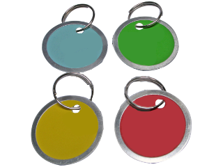 Metal Rim Colored Tag with Clip