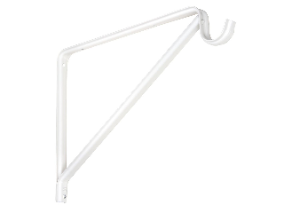 Shelf Bracket with Rod Holder #208BC White