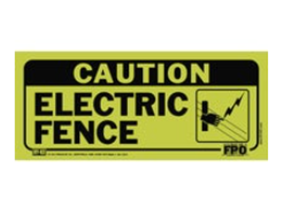 6 In x 14 In Plastic Sign: Caution Electric Fence