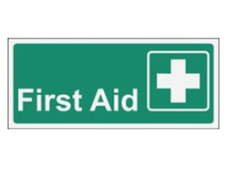 6 In x 14 In Plastic Sign: First Aid