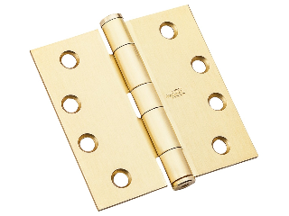 Standard Weight Template Satin Brass Hinge, 4 In