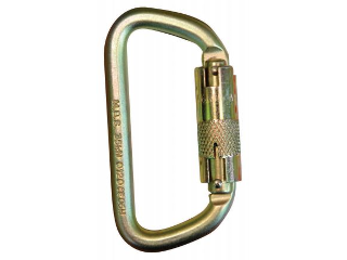 Auto twist-lock Steel Fall Rated Carabiner, 3-1/4 In