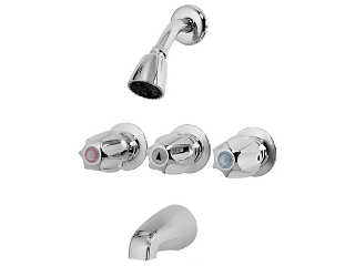 Metal Handle Tub & Shower Faucet Set