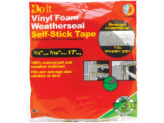 Do It Best Foam Weatherstrip Tape, 3/4 In X 3/16 In x 17 In L