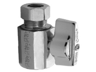 Quarter Turn Straight Water Supply Valve, 3/8 In Comp x 1/2 FPT