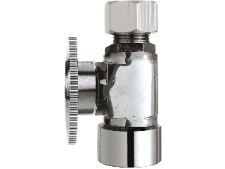 Quarter Turn Straight Water Supply Valve, 1/2 In Compression x 1/2 In FIP