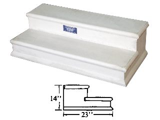 Concrete Step 2 Tread 14" H x 23" D x 48" W