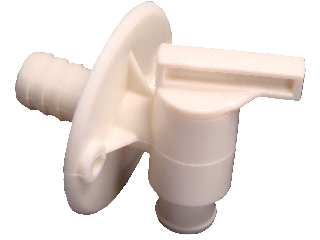 Barbed Tip Flanged Plastic Spigot 1/2 In