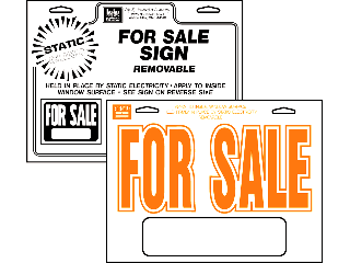 Sign Attaches by Static Cling: For Sale