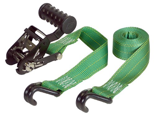 1-1/2 In x 12 Ft Industrial Ratchet Tie Down with Double J-Hooks