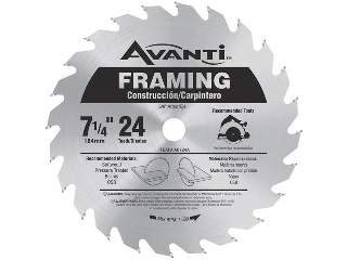 Avanti Carbide Tip Cutting Saw Blade 7-1/4 In, 24 Tooth