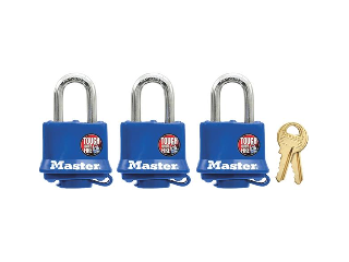 3 Pack Blue Laminated Steel Padlocks