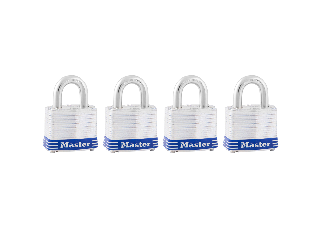 Laminated Steel Pin Tumbler 3008D Padlock 1-9/16 In W, 4 Pk