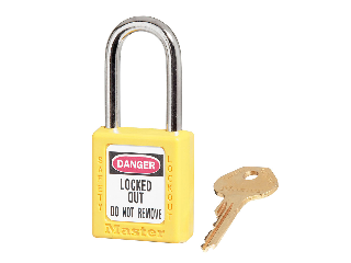 Thermoplastic Safety Lockout Padlock, #410YLW