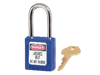 Thermoplastic Safety Lockout Padlock, #410BLU