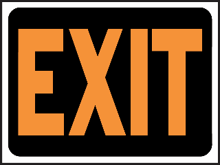 Sign 9 x 12 Plastic: Exit