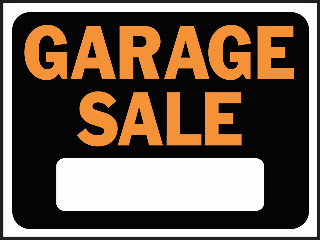 Fluorescent Orange "Garage Sale" Sign, 9 In x 12 In