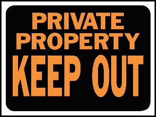 Sign 9 x 12 Plastic: Private Prop Keep Out