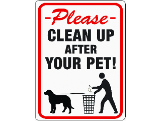 Clean Up After Your Pet Sign