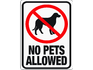 No Pets Allowed Sign