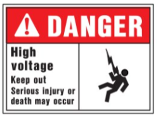 Sign OSHA Danger 10 x 14 Poly: High Voltage