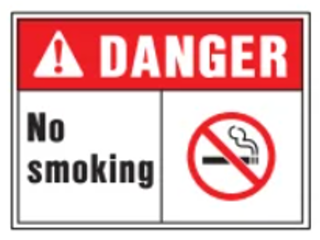 Sign OSHA Danger 10 x 14 Poly: No Smoking