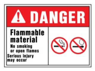 10 In x 14 In Visual Poly OSHA Danger Sign: Flammable Material