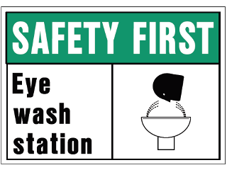 10 In x 14 In Visual Poly OSHA Safety First Sign: Eye Wash Station