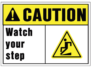 10 In x 14 In Visual Poly OSHA Caution Sign: Watch Your Step