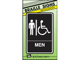 Sign 6 x 9 Plastic ADA Braille: Men