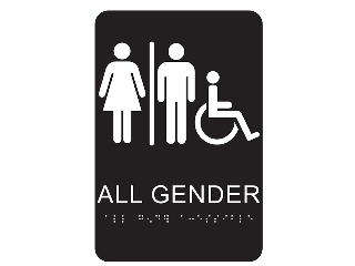 6 In x 9 In Plastic ADA Braille Sign: All Gender