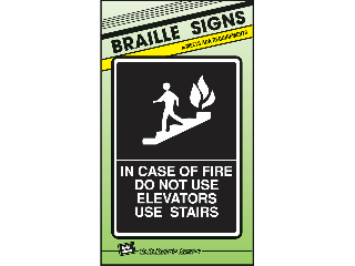 Sign 6 x 9 Plastic ADA Braille: In Case Of Fire