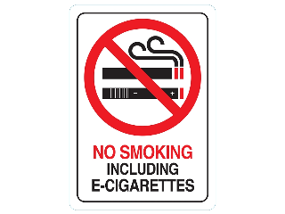 Plastic Deco Sign "No Smoking/E-Cigarettes", 5 In x 7 In