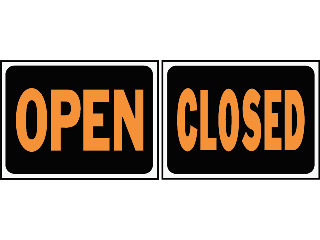 Sign 9 x 12 Plastic: Open/Closed Reversing