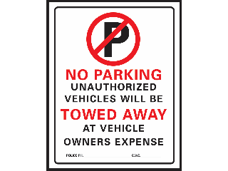 Sign 15 x 19 Plastic: No Parking