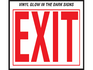 Sign 11 X 12 Vinyl 8" Red on White Letters: Exit