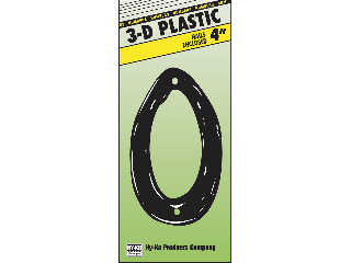 House Numbers 4" Black Plastic Nail-on (0 thru 9)