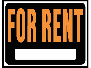 Sign 15 x 19 Plastic Orange/Black: For Rent