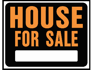 Sign 15 x 19 Plastic Orange/Black: House For Sale