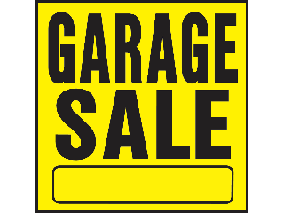 Sign 11 x 11 Yellow Plastic: Garage Sale