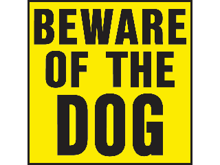 Sign 11 x 11 Yellow Plastic: Beware Of Dog