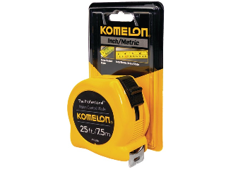 Komelon SAE/Metric Tape Measure, 1 In x 25 Ft /7.5 M