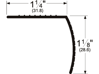 Stair Nose 1-1/8 x 36 Anodized Aluminum