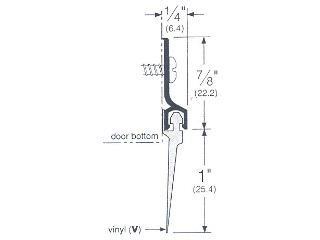 Door Sweep Vinyl Bottom 1-7/8 x 36 Aluminum