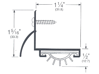 Door Shoe 1-1/4 x 1-1/4 x 36 Aluminum