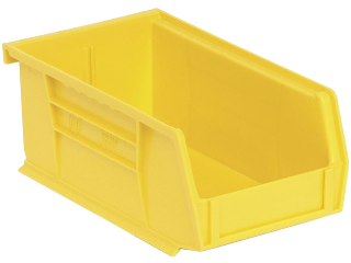 Yellow Polymer Shelf Bin, 4-1/8 in X  7-3/8 In