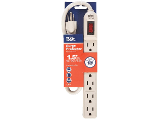 Plastic 6 Outlet Surge Protector Strip