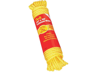 Twisted Poly Rope 1/4 In x 50 Ft Yellow