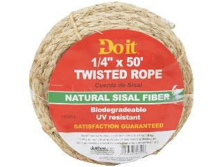 Twisted Sisal Rope 1/4 In x 50 Ft