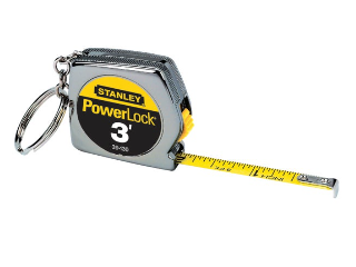 Stanley Powerlock Key Chain Measuring Tape, 1/2 In x 3 Ft